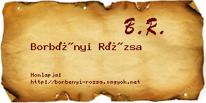 Borbényi Rózsa névjegykártya